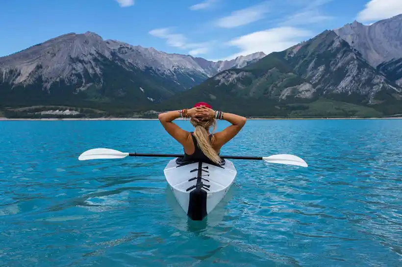 Traveling - a girl kayaking